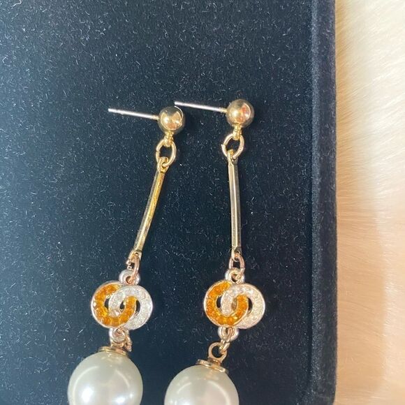 [ jafra] drop faux pearl earrings #9 - Picture 6 of 6